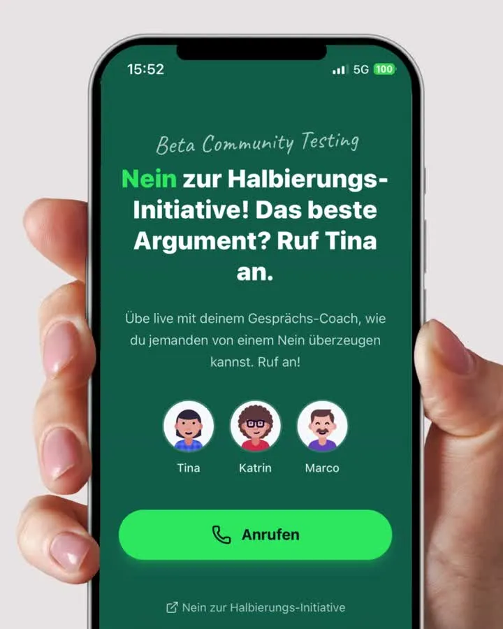 Bild zum Beitrag «KI-Gesprächs-Coaches gegen die Halbierungs-Initiative»