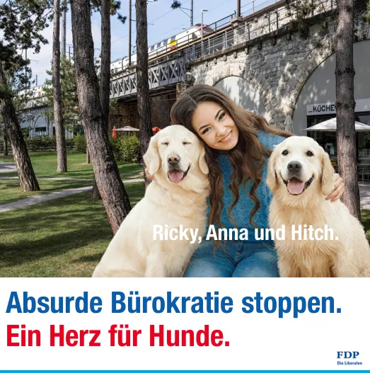 Facebook-Werbung für weibliche Hundefans in Zürich.